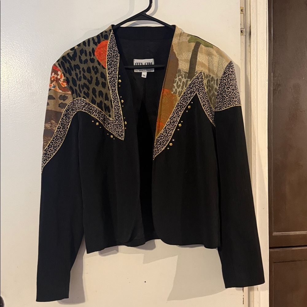 Vintage Black and Multicolor Jacket